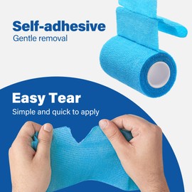 LotFancy Self Adhesive Bandage Wrap, 10 Pack, 2" x 5 Yards, Breathable Sports Tape, First Aid Medical Tape for Wrist, Ankle Sprains & Swelling, Assorted Color