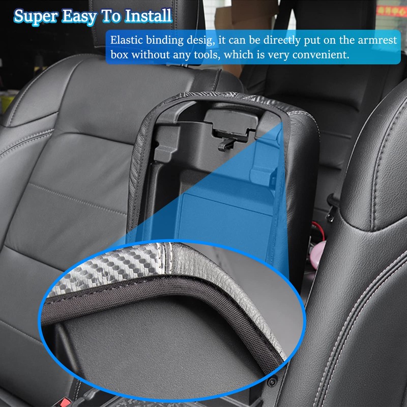 YOFAMO for Dodge Challenger 2015-2023 Car Armrest Cover Waterproof Center