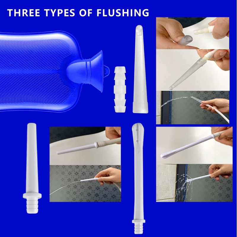 2 L Enema Bag with Switch，Hot-Water Bottle，5.0 ft. Long Silicone