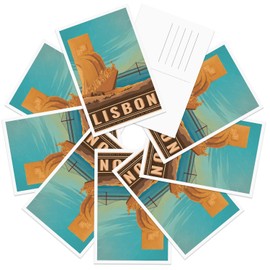 gaeaverse Lisbon Portugal Landscape Postcards Vintage Postcards 9pc/Set World Cities Greeting Cards for Business World Travel Landscape Postcard Decor Gift