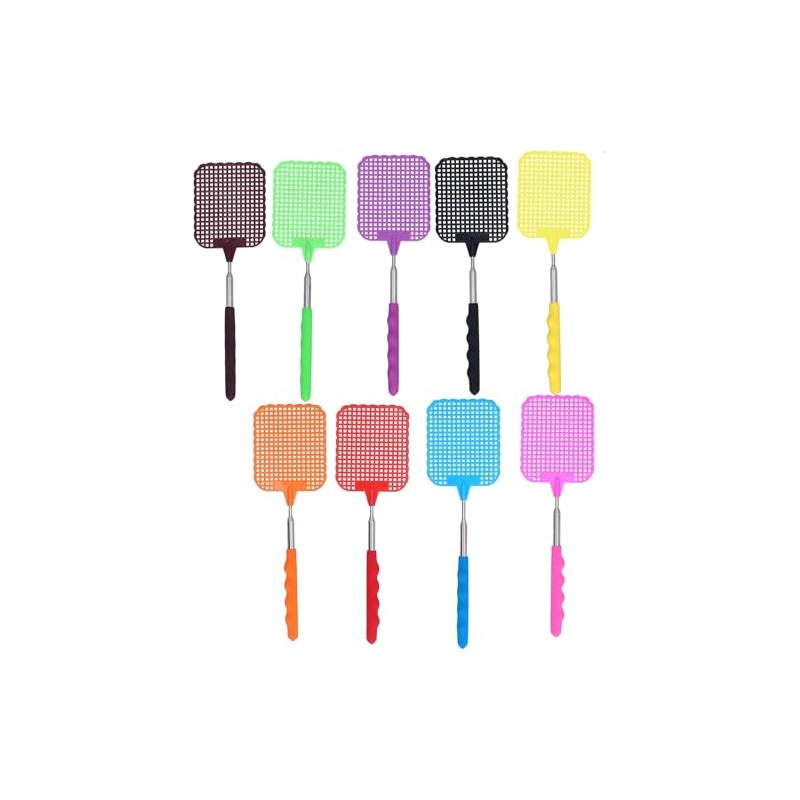 9PCS Fly Swatter, 10 to 29in Retractable Fly Swatter, Flyswatter