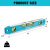 DURATECH 12-Inch Magnetic Torpedo Level with 0°/45°/90° Bubbles & V-Groove