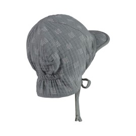 Sterntaler Reversible Visor Cap Graphic with Neck Protection and Tie Strap - Reversible Hat Boys - Baby Hat with Ear Flaps - Reversible Fishing Hat Baby Protects Head from Sunlight, Stone Green