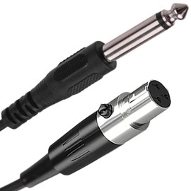 tunghey 1/4" inch 6.35MM TS Male to 3 Pin Mini XLR Female Electric Guitar bass Instrument Cable Wire Cord for Pocket Pack Transmitter Wireless System (0.5M)