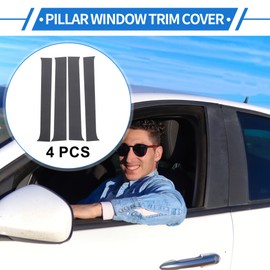 VekAuto 4 Pcs Door Pillar Window Trim for GMC Canyon 2004-2012 Carbon Fiber Pattern Black Front Left Right Anti Scratch Sticker Pillar Posts Cover