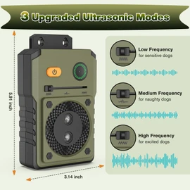 Bubbacare Anti Barking Device, Ultrasonic Dog Barking Device with 3 Modes Up to 50FT Effective Control Range, IPX4 Waterproof Anti Bark Device for Outdoor Indoor Use