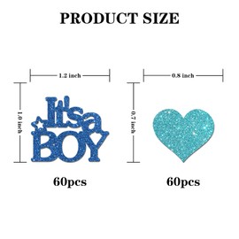 It's a Boy Confetti Glitter, Baby Shower Table Confetti, Gender Reveal, Boy 1st Birthday Scatter Confetti, Boy Table Decorations Confetti, 120pcs