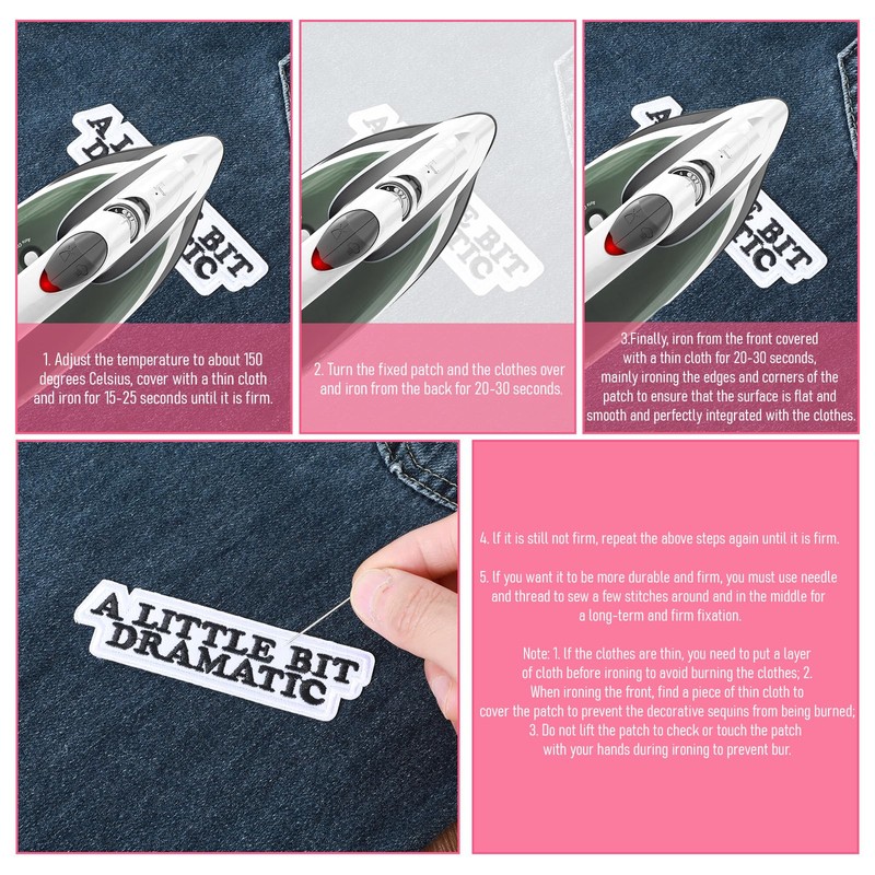 Mabor 4 Pcs Funny Iron On Patches, A Little Bit