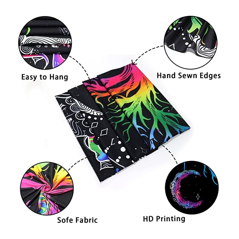 Blacklight Tree of Life Tapestry - UV Reactive Spiritual Life