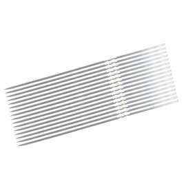 Long Flat Metal Barbecue Skewers for Grilling Turkish Adana Kebabs, 35cm 6pcs