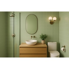 Tenedos 4.25 Inch Glossy Ceramic Tile – Box of 10 Pieces, Perfect for Bathroom Walls, Kitchen Backsplashes, and Shower Accents, Classic Look with Sleek Finish in Olive Green