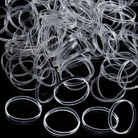 Transparent Hair Bobbles Mini Small Hair Bobbles Elastic Hair Bobbles × 300 Pieces for Children's Hair, Wedding Hairstyle and More (Transparent)