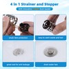 Universal Bathroom Sink Stopper Hair Catcher Upgraded with 2-Layer Detachable