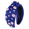 Baseball Headband for Women Crystal Pearl Knotted Headband Baseball Charms