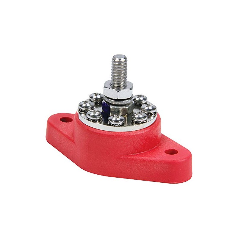 QuickCar Racing Products Junction Box, Panel Mount, 8 Posts, Insulated,