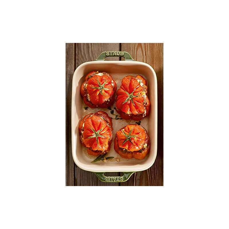 Staub Ceramic Rectangular Baking Dish 7.5 x 6-inch Basil