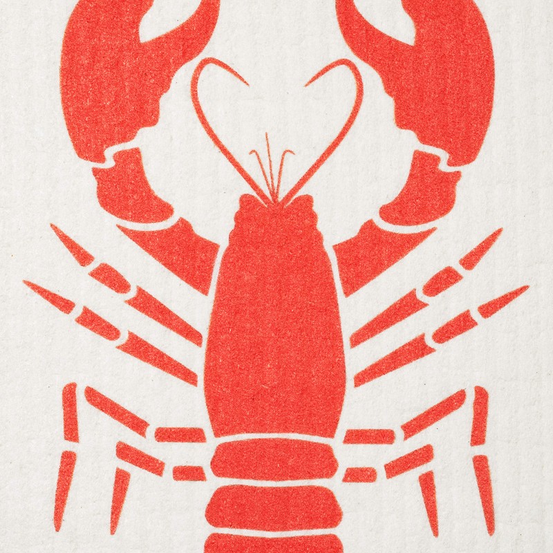 Globetrotting Merchant Swedish Dishcloths 2 Pack (Lobster Print) Eco Friendly,
