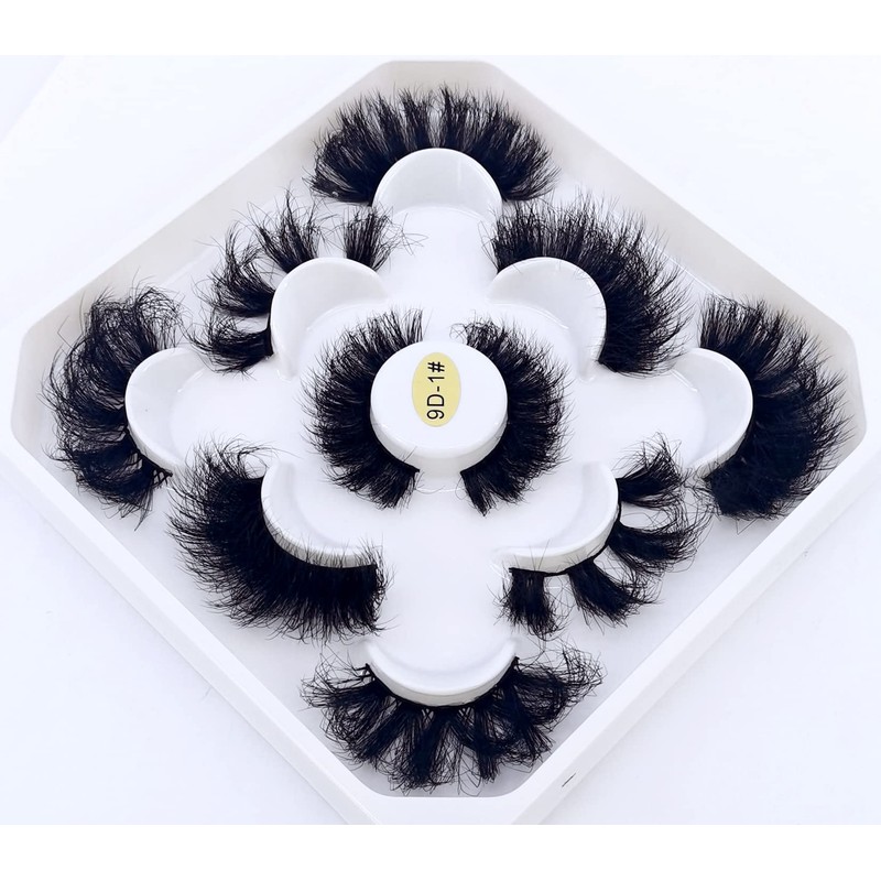 HBZGTLAD new 5 Pairs 25 mm 3d Mink Lashes Bulk