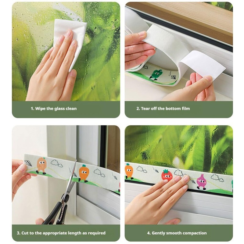AIXXCUVQ Window Moisture Absorber Strips Prevent Condensation Build-up On for