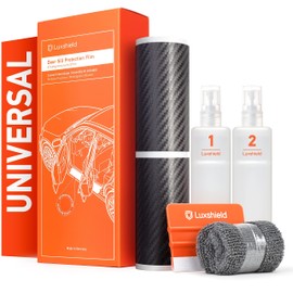 Luxshield Door Sill Protector for Car – Universal Size M Set of 4 – Protective Film Car Door Accessories Trim Paint Protection Film Carbon Black