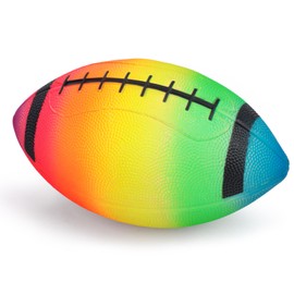 LovesTown Inflatable Footballs, 8.5 Inches Rainbow Rubber Football Neon Practice Footballs, for Indoor & Outdoor Sports Games, Birthday Party Decorations, Sports Kids Gifts