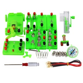 Physics Science Lab Electricity and Magnetism Experiment Kit,Electromagnetism Experiment Basic Electricity Discovery Circuit Kit for Kids Junior Senior High School Students