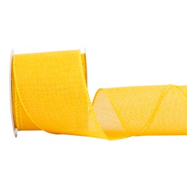 Fondersy 10-Yard Yellow Burlap Ribbon Wired Burlap Ribbon - 3 Inch Width for Gift Wrapping, Floral Arrangements, Wreath Making, and Christmas Decor