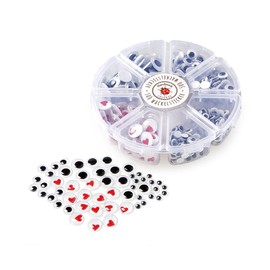 Lulubug 500 wiggly eyes/wiggly hearts in a practical, resealable storage box