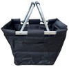 foolonli Shopping Basket Aluminium Foldable Picnic Basket Shopper 18L Black