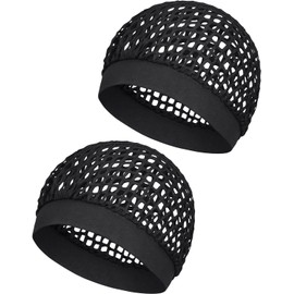 Paquete de 2 redecillas para el cabello para dormir, color negro, elásticas, sin marcas y seguras para alisar el cabello, redecillas cómodas y transpirables.