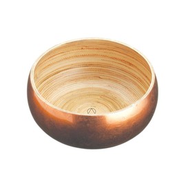 Master Class 17 cm Small Copper Lacquered Artesa Pressed Bamboo Serving Bowl, Gold
