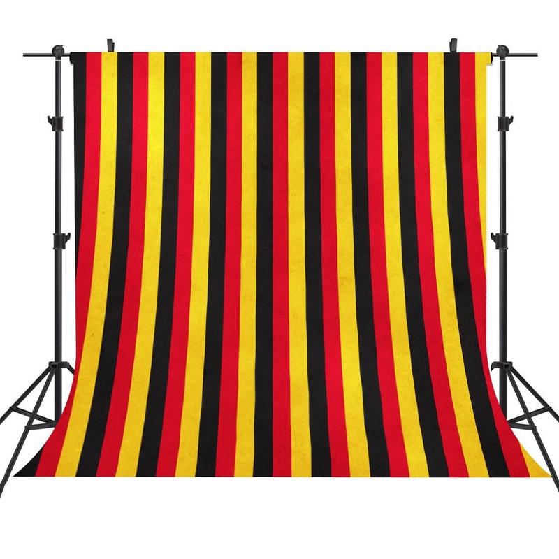 Cartoon Mouse Birthday Backdrop, Striped Photography Background, 6x6ft
