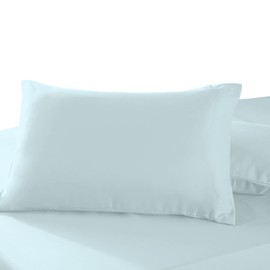 Pizuna Cotton Queen Pillowcase 50x75 cm, Soft 500 Thread Count 100% Combed Cotton Sateen Weave Hotel Quality Pillow Cover Queen Size (Baby Blue Pillow Cases - 2 PC)