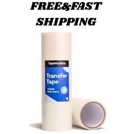 TapeManBlue 12" X 50' Roll of Clear Transfer Tape for Vinyl, Made in America, Premium-Grade
