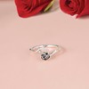 CANDYFANCY S925 Sterling Silver Rose Flower Ring for Women Adustable