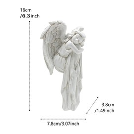 JARPSIRY Sleeping Angel Statue Door Corner Decor, 6.3 Inch Tall Resin Angel Figurines Door Frame Decoration, Guardian Angel Sculpture Door Sitter for Home Window Cabinet Edge Ornaments Gift (Right)
