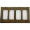 Aged Antique Brass 4 Gang GFI/Rocker Wall Plate