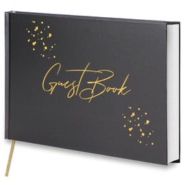 LIONSOUL Elegant Wedding Guest Book - Perfect for Weddings Baby Showers Special Events - Hardcover Guest Book with 120 Pages for Sign in and Photos (Black)