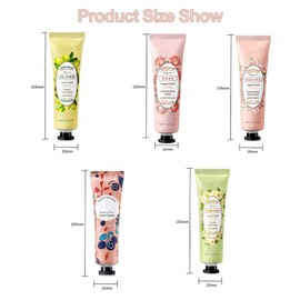 Hand Cream Set, Mini Hand Creams, Hand Cream Christmas Gifts, Hand Cream Moisturising for Rough, Ideal Gift Idea for Women and Men, Pack of 5 (Rose + Olive + Blueberry + Chamomile + Cherry Blossoms)