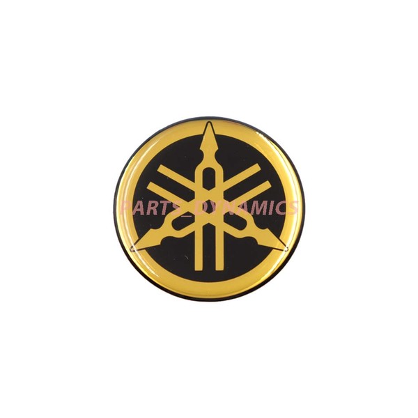 45mm Diameter YAMAHA Tuning Fork Decal Sticker Emblem Logo Black/Gold