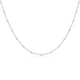 Mary & Jules Women's Rose Gold Necklace Made of Recycled 925 Sterling Silver, Gold-Plated - Chain Rose Gold for Women and Girls, Women's Rose Gold, Skin-friendly and Durable, Sterling Silver