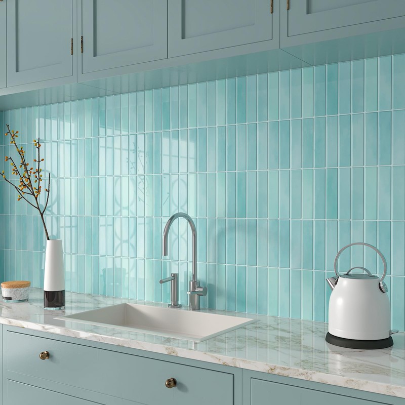 CHIHUT 6 Sheets Mint Green Peel and Stick Tile 12"X12"
