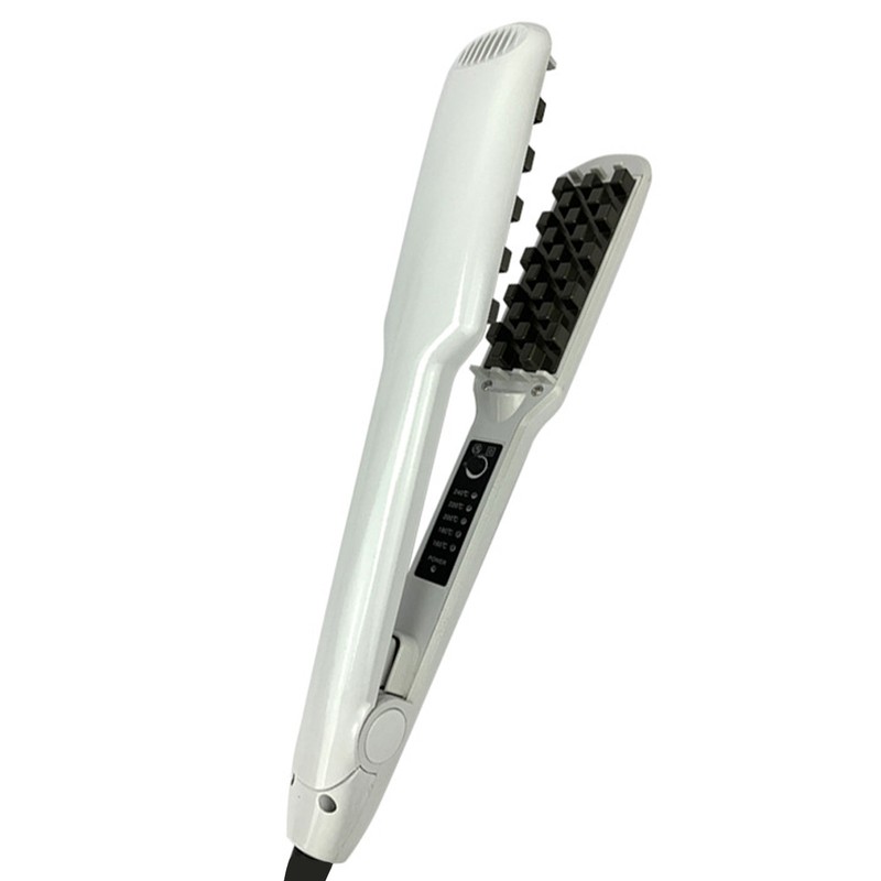 Volumizing Hair Iron Straightener Grid Hair Crimper Curling Dual Use