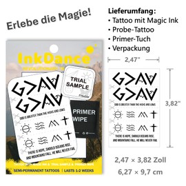 Semi-Permanent Tattoo, GOD IS GREATER THAN THE HIGHS AND LOWS, Long Lasting Temporary Tattoos, Waterproof Plant-Based Ink, Lasts 1-2 Weeks, Color Develops in 24 Hours X007