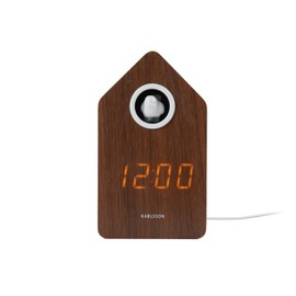 Karlsson Cuckoo 'Alarm' Clock LED - Dark Wood (KA6061DW)