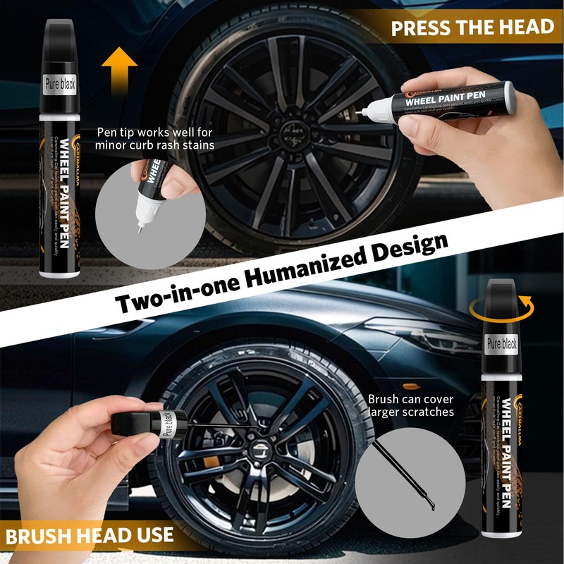 Black Rim Touch Up Paint, Car Wheel Paint for Rims