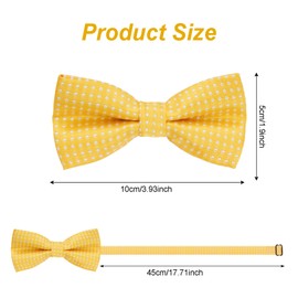 Bskifnn Dot Bow Ties Classic Adjustable Neck Bowtie for Child Boys Toddlers Wedding Party Graduation Dress up (Yellow)