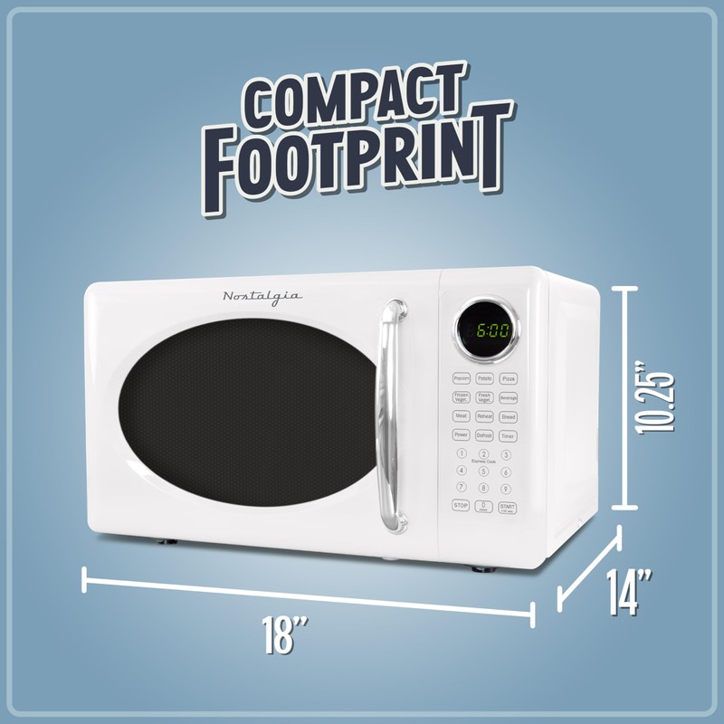 Nostalgia Retro Microwave Oven 0.7 Cu Ft, 700-Watt Countertop Size