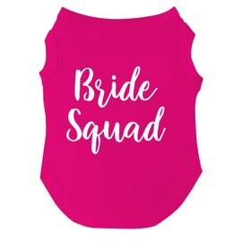 Bride Squad Dog Tee Shirt | Sleeveless | Wedding Photo Prop | Bridal Shower | Engagement Announcement (Hot Pink, X-Large 40)