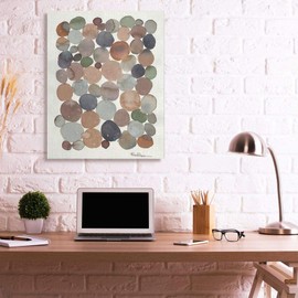 Stupell Industries Earth Tone Organic Circles Abstract Cobblestone Design, Designed by Kim Rupe Wall Art, 36x48, Canvas